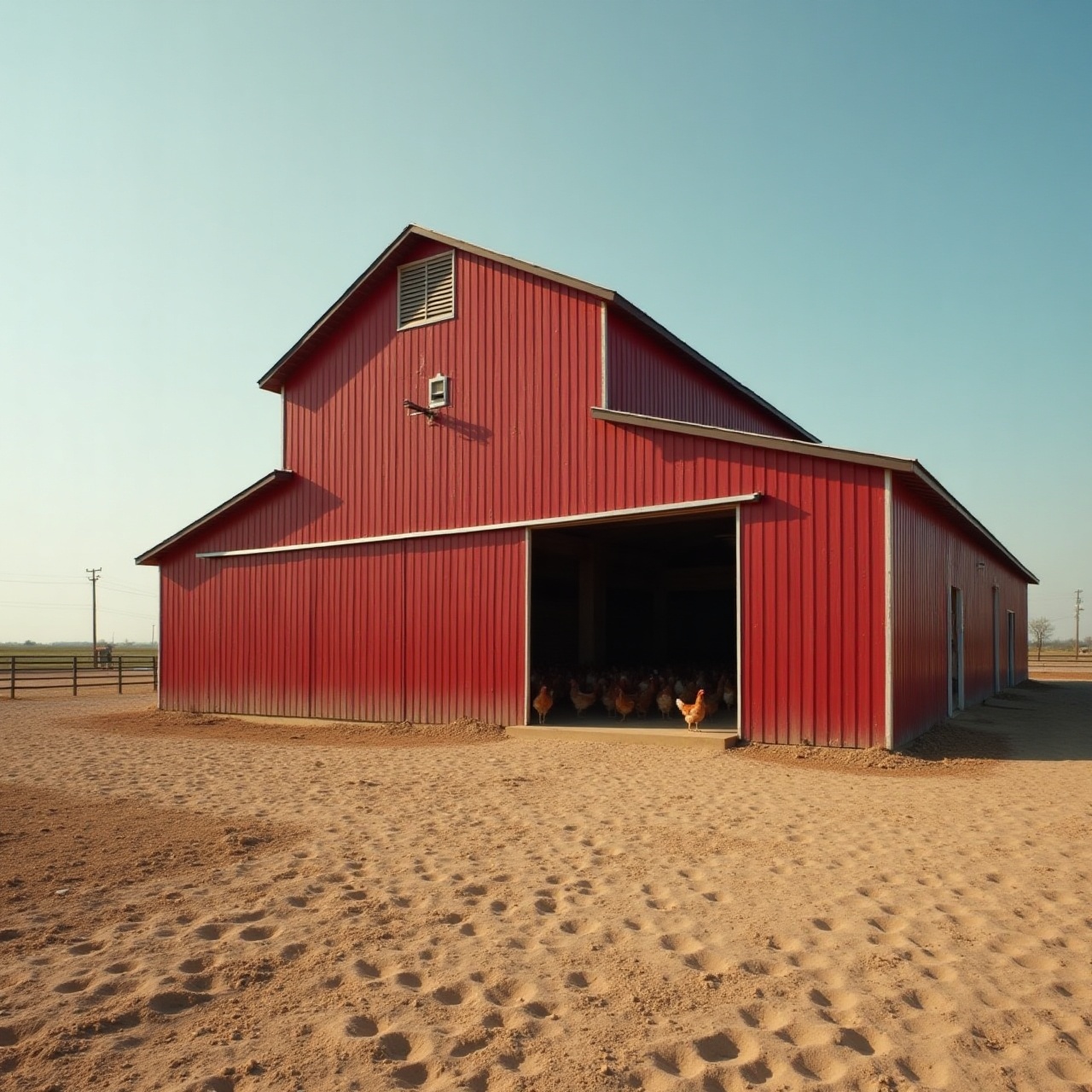 a red barn under open sky